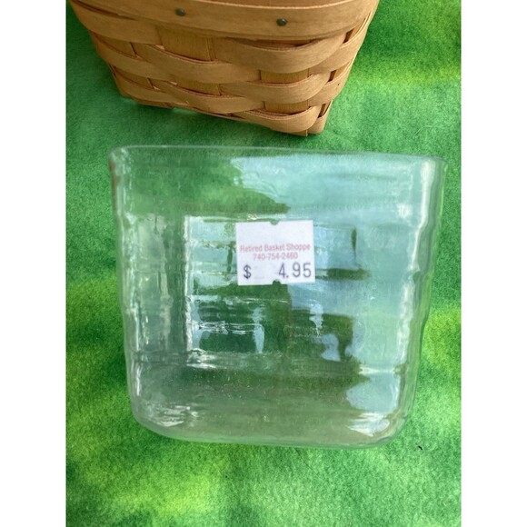 Longaberger Basket Set 1 Single Handle 1 No Handle & 1 Plastic Liner Fits Both - Picture 2 of 16